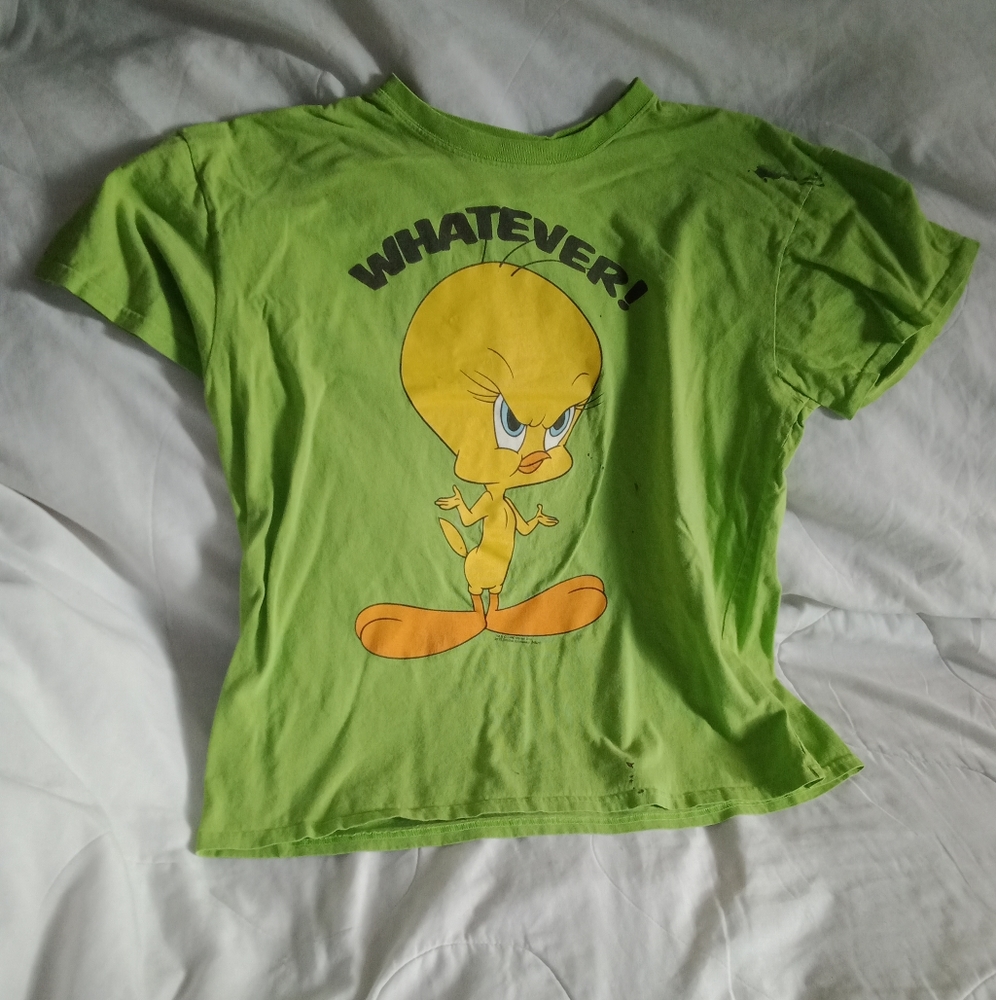 Looney Tunes Tweety Bird 1996 Whatever Shirt Warner Bros Thrashed Distressed